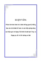 Phân tích tình hình tài chính thông qua hệ thống báo cáo tài chính kế toán và các biện pháp nâng cao hiệu quả sử dụng vốn kinh doanh tại công ty dụng cụ cắt và đo lường cơ khí