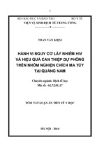 Hành vi nguy cơ lây nhiễm hiv và hiệu quả can thiệp dự phòng trên nhóm nghiện chích ma túy tại quảng nam