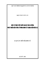 đầu tư trực tiếp nước ngoài theo hướng phát triển bền vững ở  vùng kinh tế trọng điểm bắc bộ