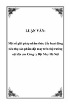 Một số giải pháp nhằm thúc đẩy hoạt động tiêu thụ sản phẩm dệt may trên thị trường nội địa của công ty dệt may hà nội