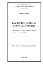 Dạy học dựa vào dự án ở lớp 4   5 cấp tiểu học