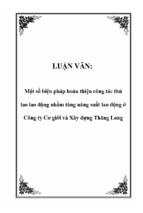 Một số biện pháp hoàn thiện công tác thù lao lao động nhằm tăng năng suất lao động ở công ty cơ giới và xây dựng thăng long