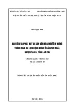 Bảo tồn và phát huy di sản văn hóa người h'mông thông qua du lịch cộng đồng ở bản sín chải, huyện sapa, tỉnh lào cai