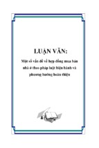 Một số vấn đề về hợp đồng mua bán nhà ở theo pháp luật hiện hành và phương hướng hoàn thiện