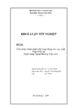 Giải pháp nhằm phát triển hoạt động cho vay xuất nhập khẩu tại ngân hàng ngoại thương việt nam