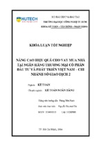 Nâng cao hiệu quả cho vay mua nhà tại ngân hàng thương mại cổ phần đầu tư và phát triển việt nam cơ sở giao dịch 2