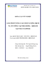 Giải pháp nâng cao chất lượng dịch vụ ăn uống tại nhà hàng khách sạn mayflower