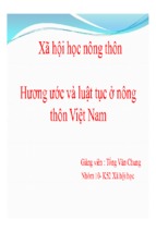 Hương ước và luật tục ở nông thôn việt nam