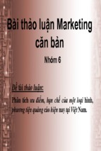 Phân tích ưu điểm, hạn chế của một loại hình, phương tiện quảng cáo hiện nay tại việt nam