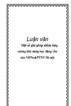 Một số giải pháp nhằm tăng cường khả năng huy động vốn của nhno&ptnt hà nội