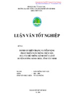 đánh giá hiện trạng và tiềm năng phát triển nuôi trồng thủy sản dựa vào hệ thống kênh thủy lợi ở huyện dương minh châu, tỉnh tây ninh