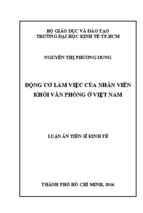 động cơ làm việc của nhân viên khối văn phòng ở việt nam