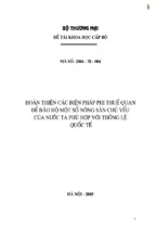 Luận văn thạc sĩ hoàn thiện các biện pháp phi thuế quan để bảo hộ một số nông sản chủ yếu của nước ta phù hợp với thông lệ quốc tế