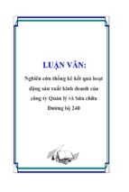 Nghiên cứu thống kê kết quả hoạt động sản xuất kinh doanh của công ty quản lý và sửa chữa đường bộ 240