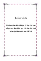 Kết hợp dân chủ đại diện và dân chủ trực tiếp trong thực hiện quy chế dân chủ ở xã trên địa bàn thành phố hà nội
