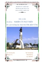 Tiểu luận nghiên cứu việc phát triển du lịch tỉnh đăklăk theo hướng bền vững