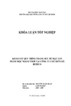 Khảo sát quy trình trang sức bề mặt sản phẩm mộc ngoài trời tại công ty chế biến gỗ rubico