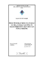 Phân tích hoạt động xuất khẩu cá tra, cá basa tại công ty trách nhiệm hữu hạn thủy sản panga mekong