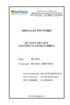 Kế toán tiền mặt tại công ty cp bibica