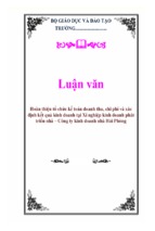 Hoàn thiện tổ chức kế toán doanh thu, chi phí và xác định kết quả kinh doanh tại xí nghiệp kinh doanh phát triển nhà – công ty kinh doanh nhà hải phòng