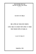 đo lường sự thỏa mãn trong công việc của nhân viên công ty trách nhiệm hữu hạn một thành viên 15 nghệ an 