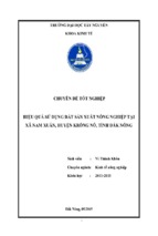 Chuyên đề tốt nghiệp hiệu quả sử dụng đất sản xuất nông nghiệp tại xã nam xuân, huyện krông nô, tỉnh đắk nông