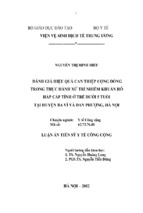 đánh giá hiệu quả can thiệp cộng đồng trong thực hành xử trí nhiễm khuẩn hô hấp cấp tính ở trẻ dưới 5 tuổi tại huyện ba vì và đan phượng, hà nội