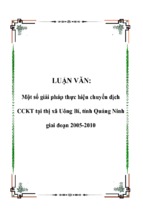 Một số giải pháp thực hiện chuyển dịch cckt tại thị xã uông bí, tỉnh quảng ninh giai đoạn 2005 2010