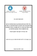 đề xuất mô đun đào tạo nhằm giúp giáo viên tăng cường các phương pháp tạo hứng thú cho sinh viên...