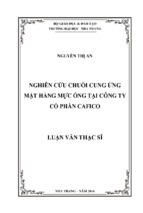 Nghiên cứu chuỗi cung ứng mặt hàng mực ống tại công ty cổ phần cafico