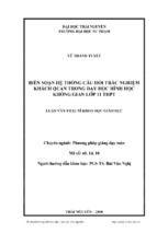 Biên soạn hệ thống câu hỏi trắc nghiệm khách quan trong dạy học hình học không gian lớp 11 thpt