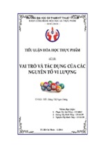 Tiểu luận hóa thực phẩm vai trò và tác dụng của các nguyên tố vi lượng