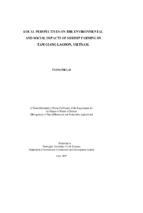 Environmental and social impacts of shrimp farming in tam giang lagoon, vietnam local perception