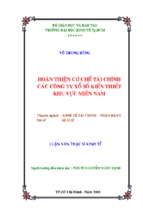 Luận văn thạc sĩ hoàn thiện cơ chế tài chính các công ty sổ xố kiến thiết miền nam