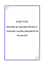 Hoàn thiện quy hoạch phát triển kinh tế   xã hội quận long biên, thành phố hà nội đến năm 2015