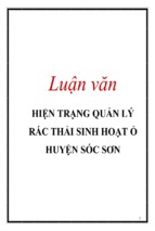 Hiện trạng quản lý rác thải sinh hoạt ỏ huyện sóc sơn