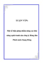 Một số biện pháp nhằm nâng cao khả năng cạnh tranh của công ty bóng đèn phích nước rạng đông