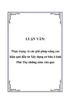 Thực trạng và các giải pháp nâng cao hiệu quả đầu tư xây dựng cơ bản ở tỉnh phú thọ những năm vừa qua