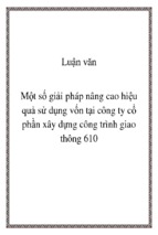 Một số giải pháp nâng cao hiệu quả sử dụng vốn tại công ty cổ phần xây dựng công trình giao thông 610