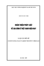 Hoàn thiện pháp luật về gia đình ở việt nam hiện nay