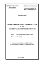 Administrative complaint resolution in the administrative reform in vietnam