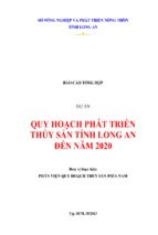 Báo cáo tổng hợp dự án quy hoạch phát triển thủy sản tỉnh long an đến năm 2020