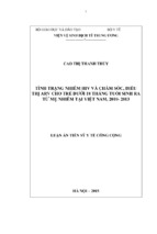 Tình trạng nhiễm hiv và chăm sóc, điều trị arv cho trẻ dưới 18 tháng tuổi sinh ra từ mẹ nhiễm hiv tại việt nam, 2010  2013