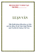 Một số giải pháp nhằm nâng cao hiệu quả huy động vốn tại ngân hàng thương mại cổ phần kỹ thương việt nam