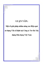 Một số giải pháp nhằm nâng cao hiệu quả sử dụng vốn cố định tại công ty tư vấn xây dựng dân dụng việt nam