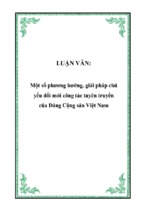 Một số phương hướng, giải pháp chủ yếu đổi mới công tác tuyên truyền của đảng cộng sản việt nam