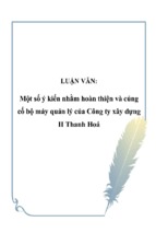 Một số ý kiến nhằm hoàn thiện và củng cố bộ máy quản lý của công ty xây dựng ii thanh hoá