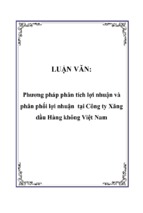 Phương pháp phân tích lợi nhuận và phân phối lợi nhuận tại công ty xăng dầu hàng không việt nam