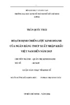 Hoạch định chiến lược kinh doanh của ngân hàng tmcp xuất nhập khẩu việt nam đến năm 2015