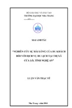 Nghiên cứu sự hài lòng của du khách đối với dịch vụ du lịch tại thị xã cửa lò, tỉnh nghệ an 